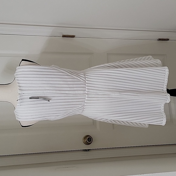 Apt. 9 Size 10 White Sleeveless V-Neck Fit & Flare Mesh/Lace Dress, NEW with Tag - Picture 5 of 16